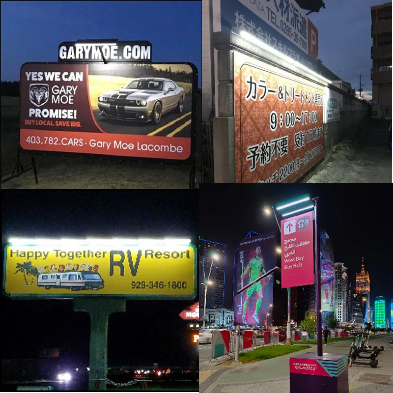 ACMESHINE 30/60/120CM Aluminum IP65 Solar Billboard Light Solar Real Estate Advertising Light Solar Wall Lamp Sign Light Outdoor