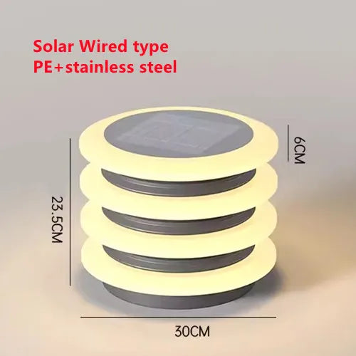 Waterproof Solar Wall Lawn Lamp Solar Column Head Light Outdoor Courtyard Door Pillar Lamp Outdoor Post Light Villa DoorLighting