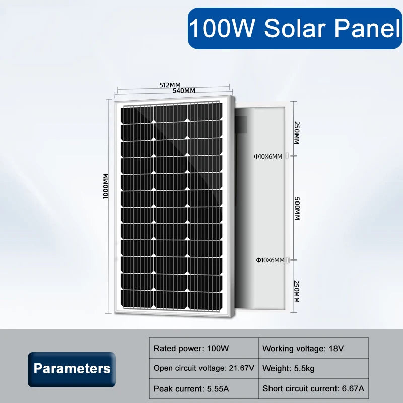 Factory Direct Sale 18V Mono Solar Panel 25W 30W 40W 60W 70W 80W 100W Exactly real Power for 12V Home/outdoor Solar system