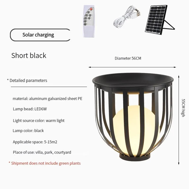 Outdoor Garden Floor Lights Black For Patio Courtyar Yard Walkway Villa Modern Waterproof Ip65 Solar Garden Floor Lamp Lighting