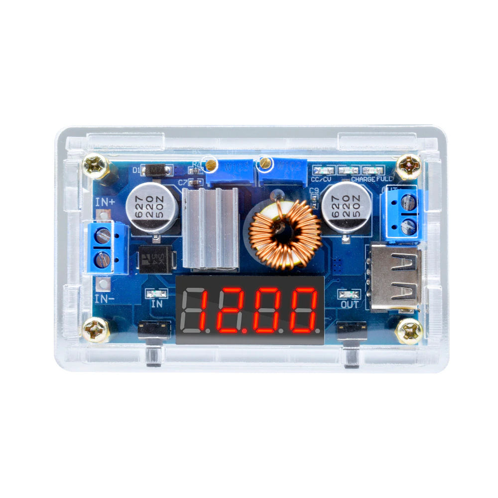 5A 75W 5-36V to 1.25-32V DC-DC Step Down Voltage Inverter Converter Regulator. Great for stepping DC power down to any level required. Either hard wire or plug in USB cord on output side.