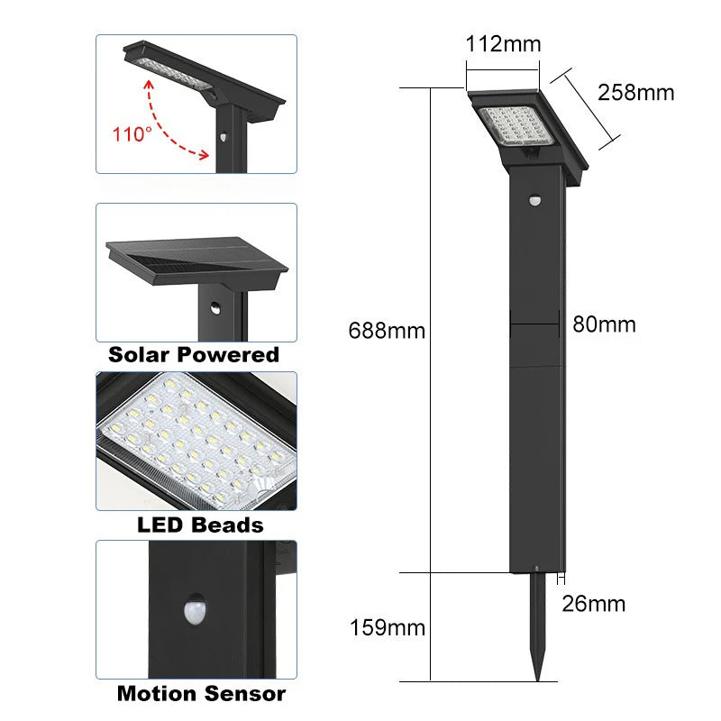 LED Solar Lawn Lights Motion Sensor Lamp Outdoor Garden Decoration Light Waterproof Simple Landscape Lamp for Courtyard Lighting