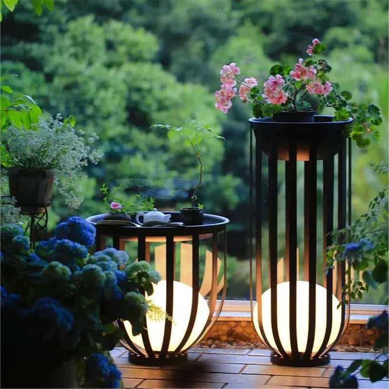 Outdoor Garden Floor Lights Black For Patio Courtyar Yard Walkway Villa Modern Waterproof Ip65 Solar Garden Floor Lamp Lighting