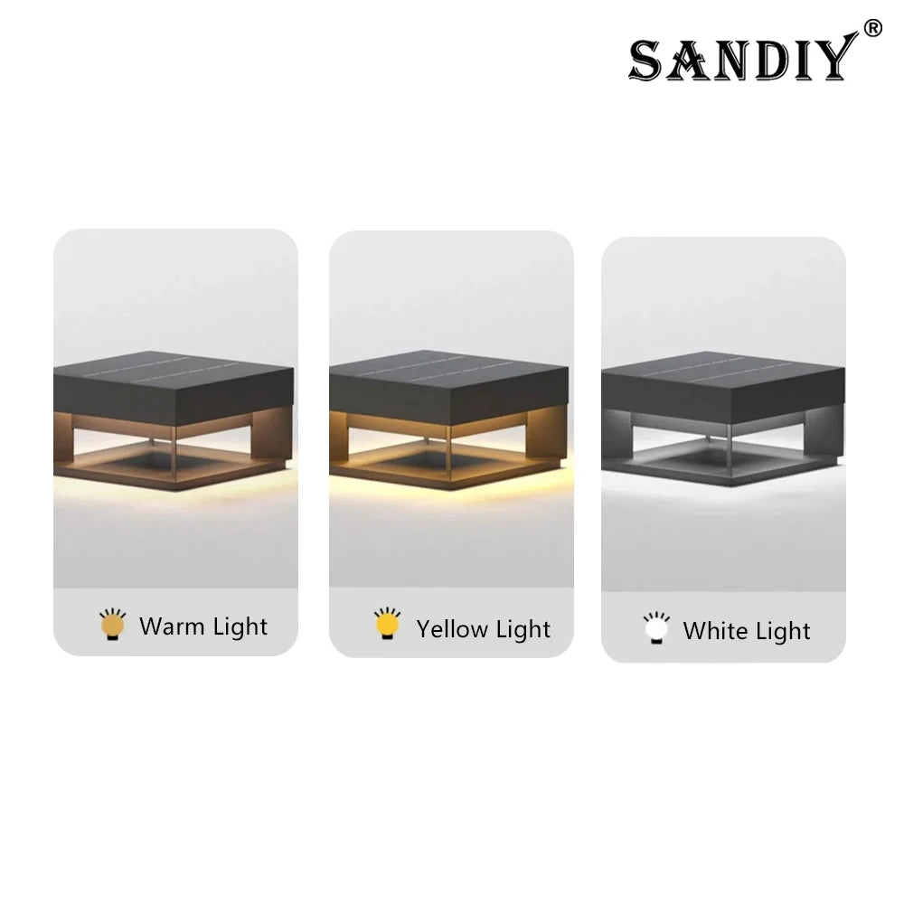 SANDIY Outdoor Wall Lights Solar Powered Fence Lamp Yard Pillar Lighting Villa Gate Waterproof Garden Street Decor Luminaires