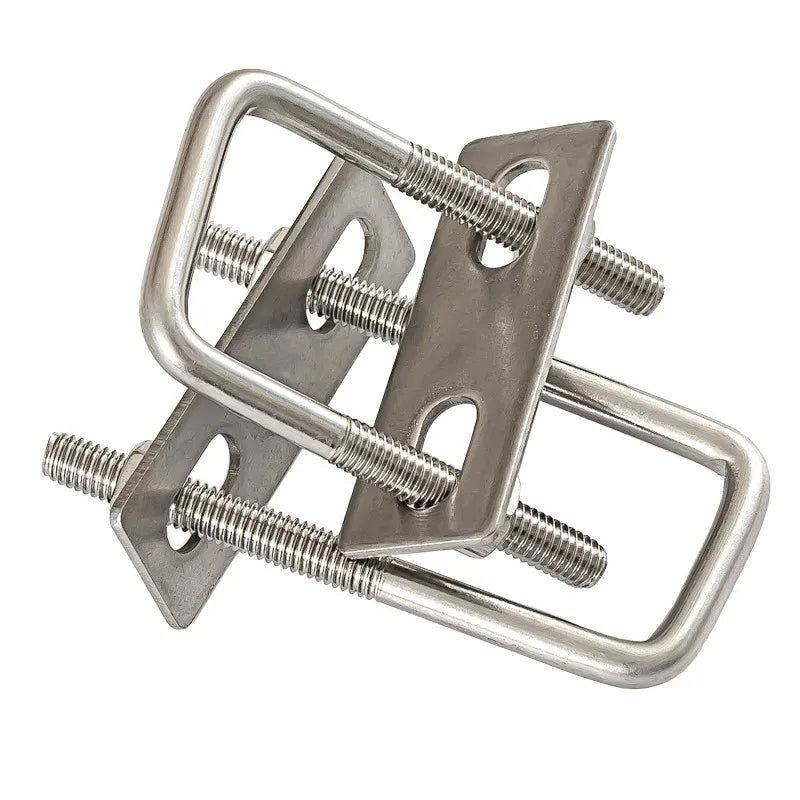 M6810 Squa Bolt 304 Stainless Steel U-screw Square Clamp Square Pipe Clamp Right Angle Bolt With Baffle  Square Clamp Hw20-200mm - Free Shipping