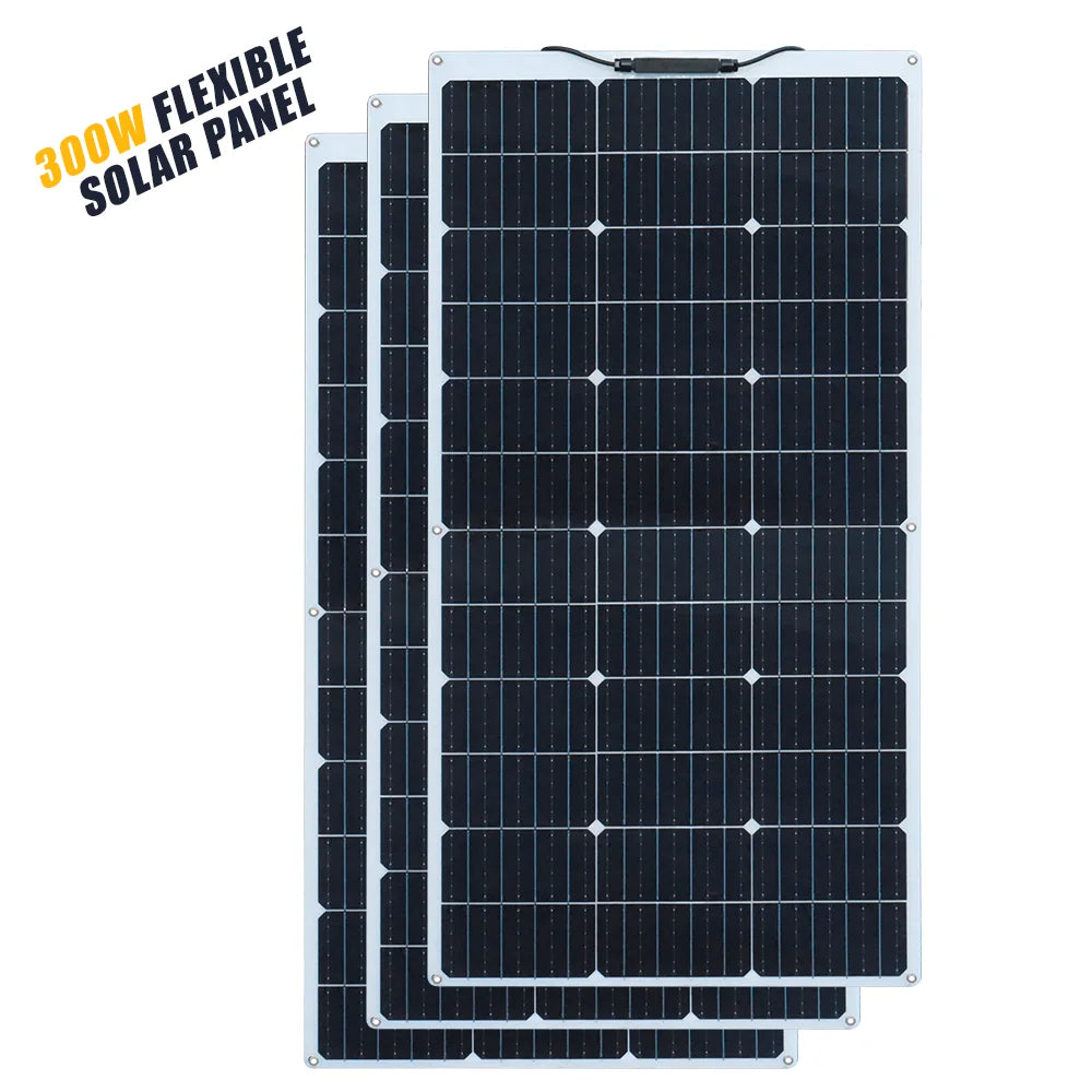 500W 400w 300W 200w 12v portable Solar Panel Flexible 18V 100W 1000W plate CELLS Monocrystalline silicon Panel Solar kit