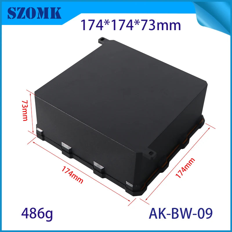 IP68 SZOMK Black Box Outdoor Waterproof Case Plastic Box Electronic Project Case Instrument Waterproof Junction Box Housing