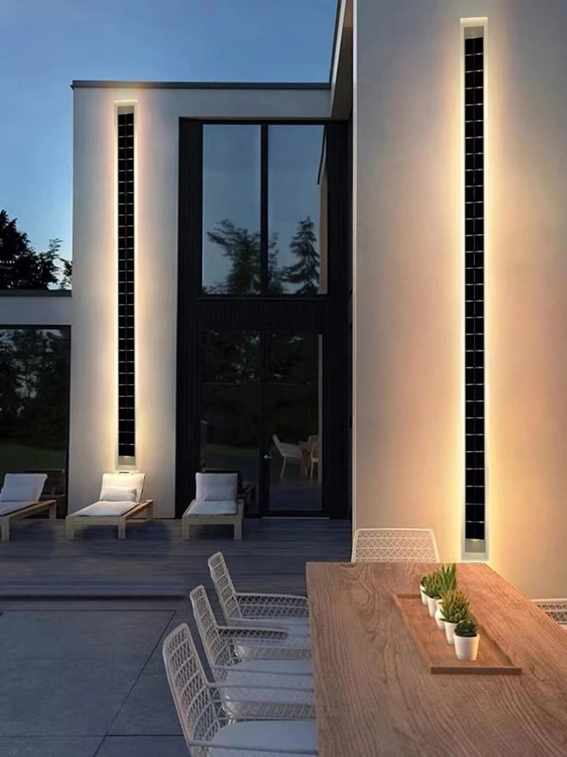 Solar Wall Lights for Outside Door 20W Waterproof  Acrylic Lampshade Modern 100cm Long Solar Wall Lights for Porch Patio