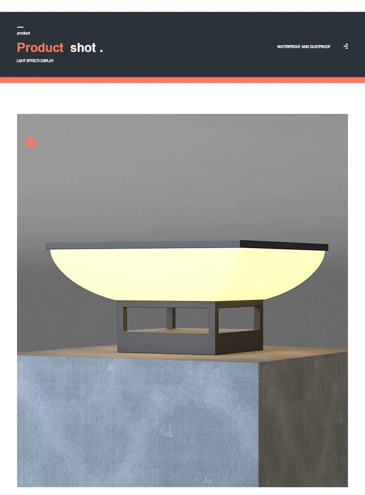 Solar Pillar Lights LED Wall Lamp Solar Energy Home Decor Lighting Outdoor Waterproof Fence Villa Gate Garden Door Courtyard