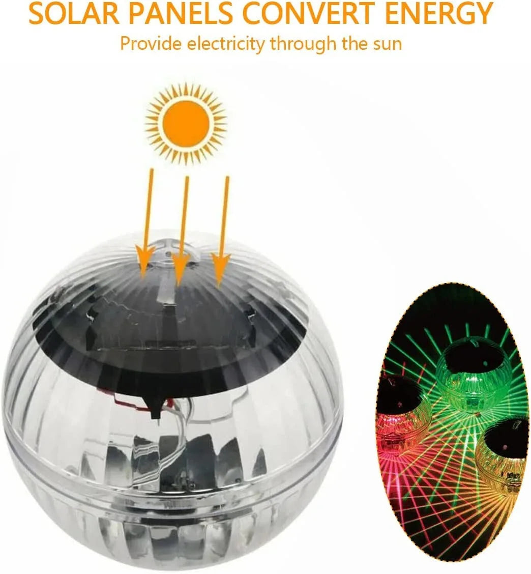 Led Solar Floating Lamp Swimming Pool Ball Solar Panel Powered Pond Drift Waterproof Glow Show Disco Colour Changing light - Free Shipping