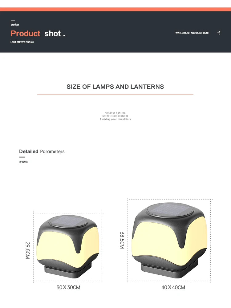 Solar Pillar Lights Outdoor Waterproof Lighting Solar Energy Doorpost Lamp LED Wall Lamp Home Decor Fence Villa Gate Garden Door