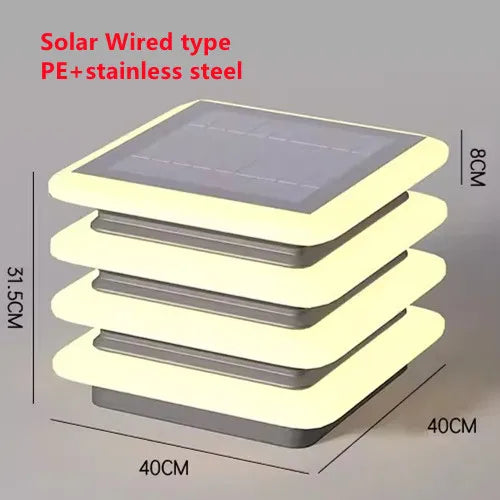 Waterproof Solar Wall Lawn Lamp Solar Column Head Light Outdoor Courtyard Door Pillar Lamp Outdoor Post Light Villa DoorLighting