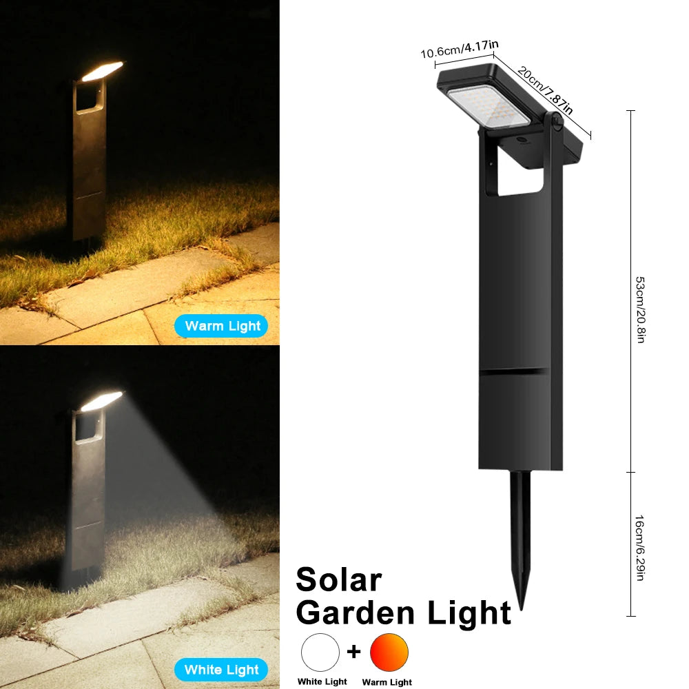 Solar Pathway Lights Outdoor Adjustable Head Solar Path Lights 4Modes 2200 MAh Waterproof  Solar Powered Landscape Light Garden