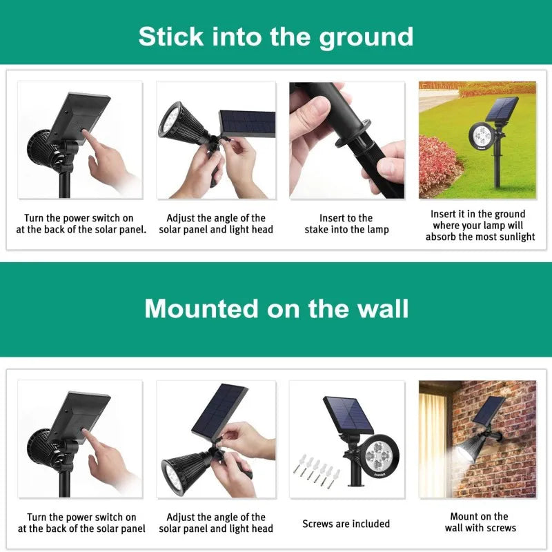 Outdoor 4/7LED Solar Lamp RGB Solar Lawn Light Garden Landscape Spotlights for Garden Yard Porch Lawn Ground Decoration