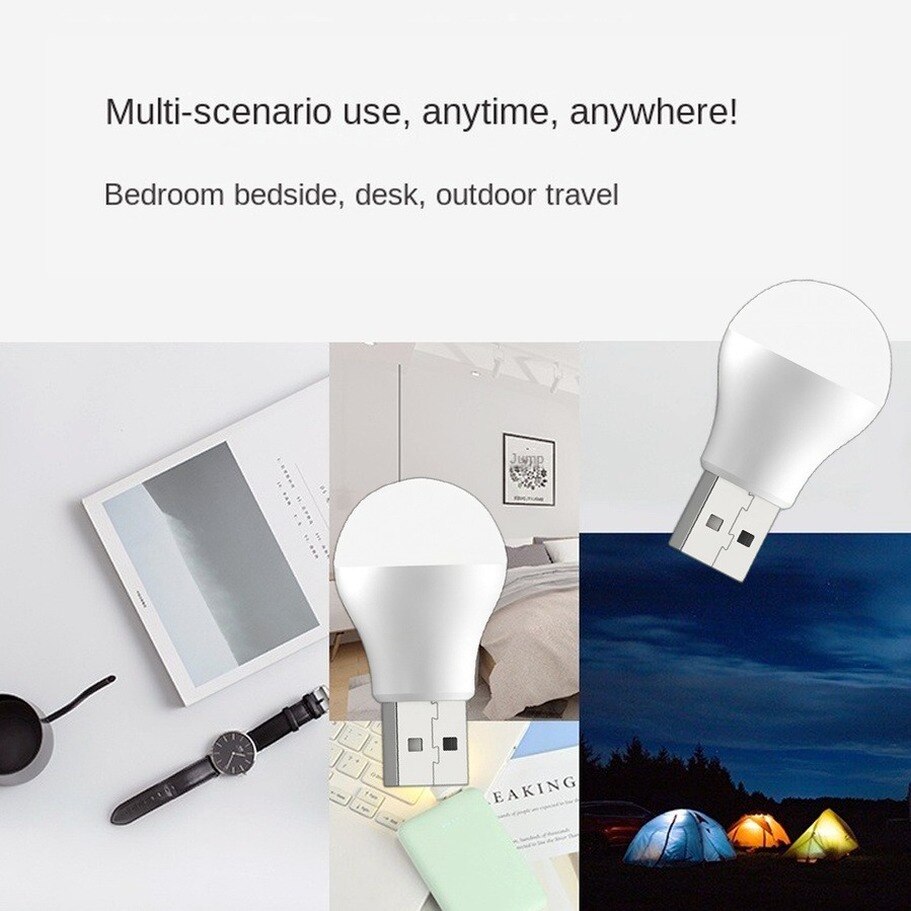 USB Plug Lamp Computer Mobile Power Charging USB Small Book Lamps LED Eye Protection Reading Light Small Round Light Night Light