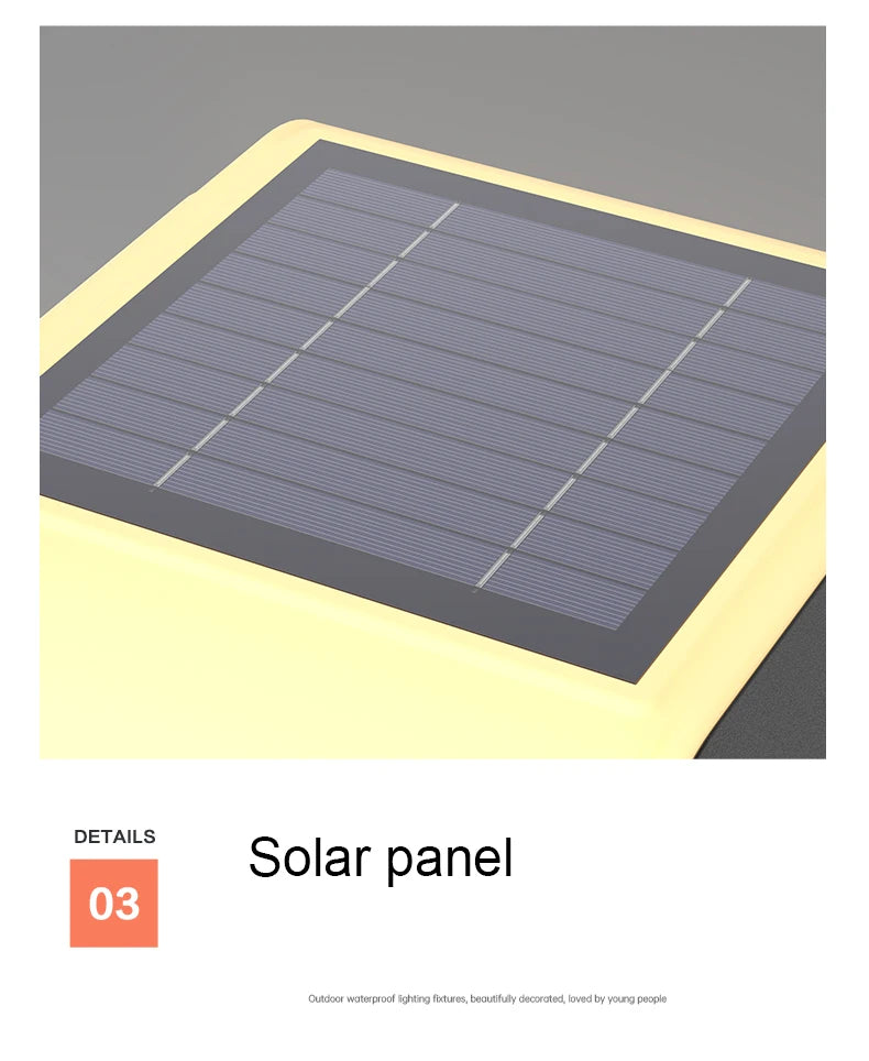 Solar Pillar Lights Outdoor Waterproof LED Wall Lamp Lighting Home Decor Solar Energy Square Lamp Villa Gate Garden Door Fence