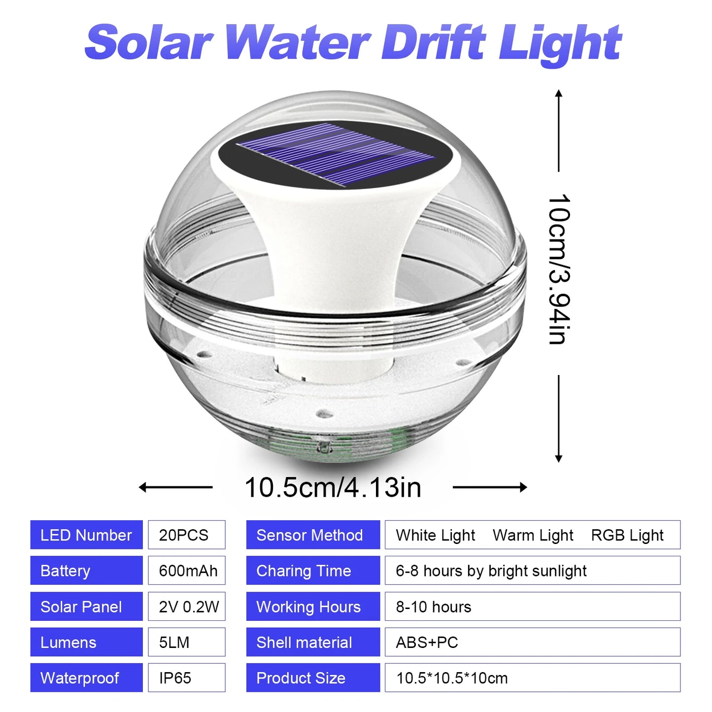 Floating Pool Lights Solar Pool Lights RGB Colour Changing IP65 Waterproof LED Night Light for Swimming Pool Hot Tub Pond Decor - Free Shipping