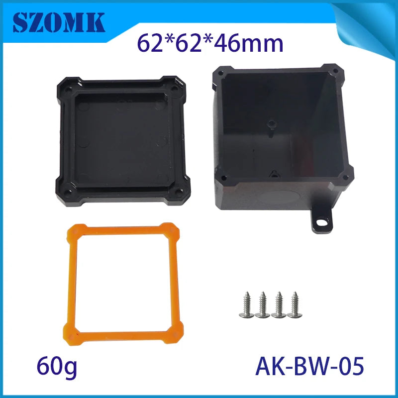 IP68 SZOMK Black Box Outdoor Waterproof Case Plastic Box Electronic Project Case Instrument Waterproof Junction Box Housing