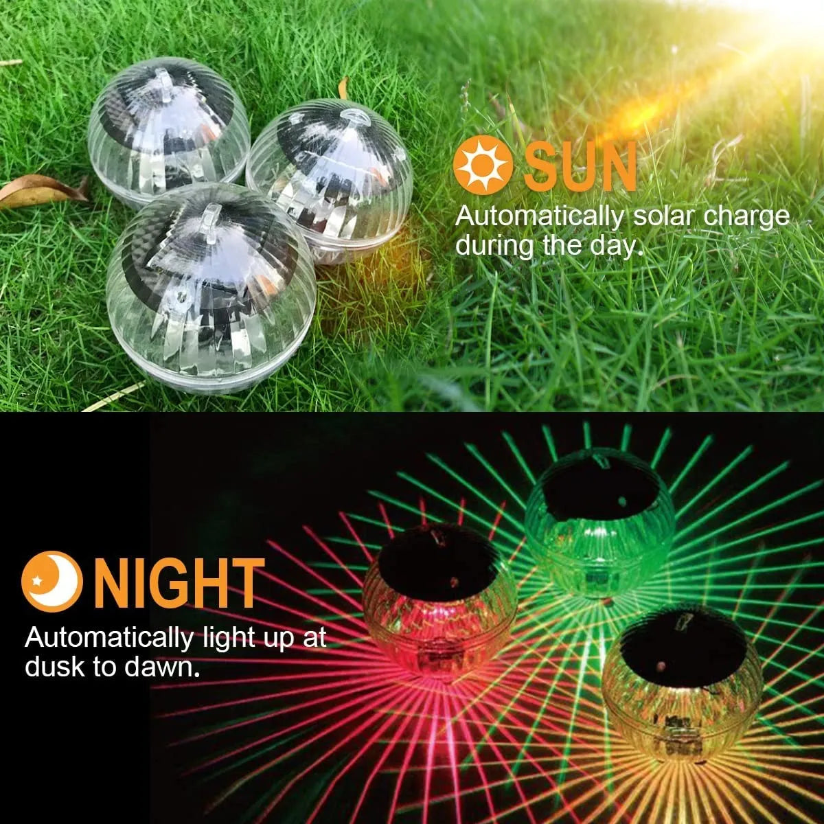Led Solar Floating Lamp Swimming Pool Ball Solar Panel Powered Pond Drift Waterproof Glow Show Disco Colour Changing light - Free Shipping