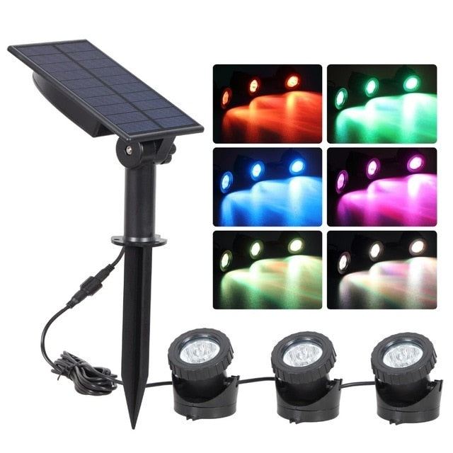 Solar Underwater Lights Outdoor RGB Waterproof Garden Pool Yard Landscape Spotlights Pond Aquarium Fish Tank Decor Solar Lamp