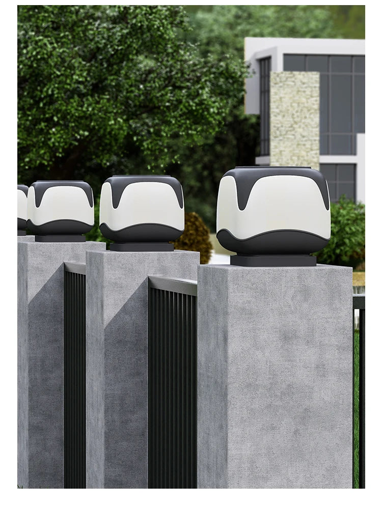 Solar Pillar Lights Outdoor Waterproof Lighting Solar Energy Doorpost Lamp LED Wall Lamp Home Decor Fence Villa Gate Garden Door