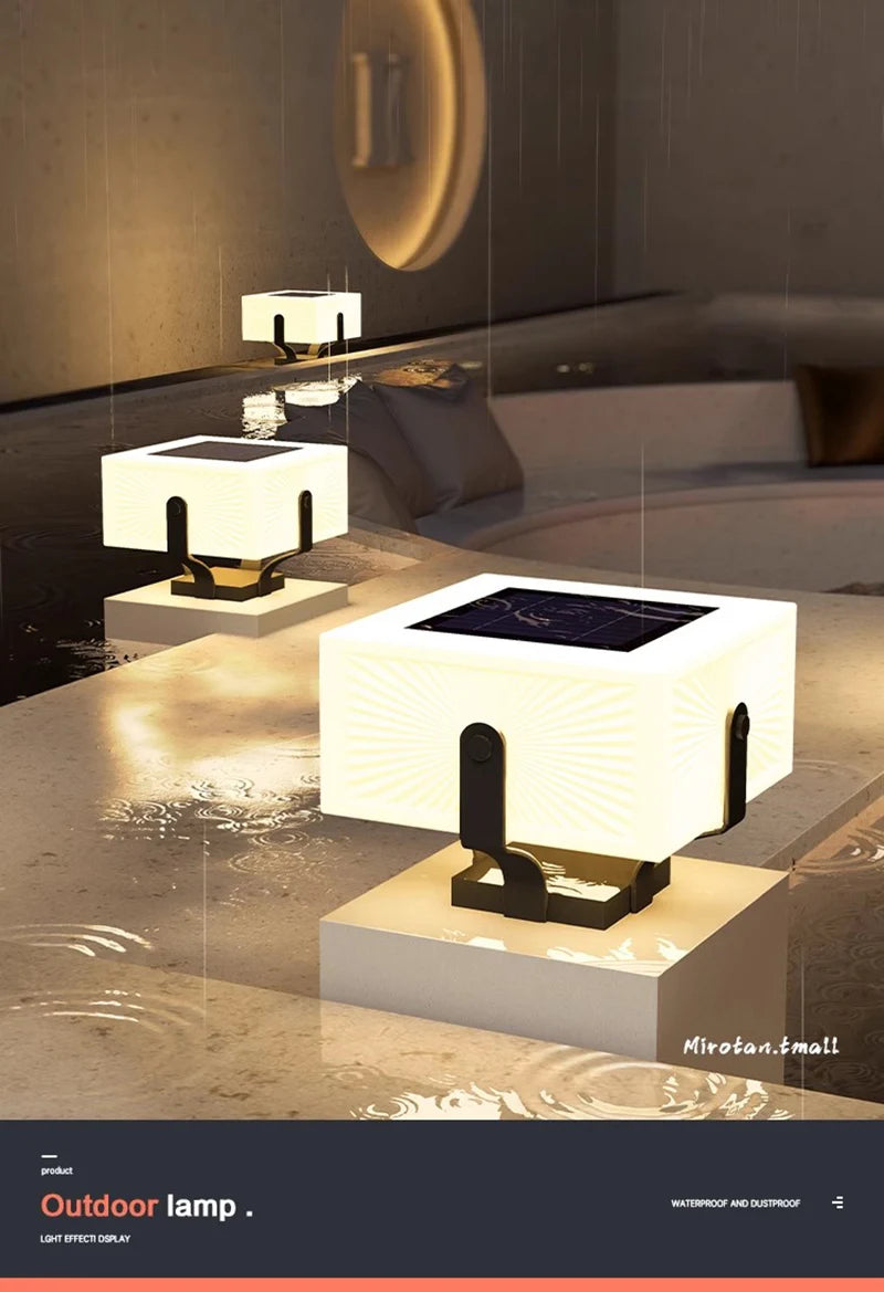 Solar Pillar Lights Home Decor Villa LED Wall Lamp Outdoor Waterproof Modern Gate Garden Lighting Solar Energy Super Bright Door