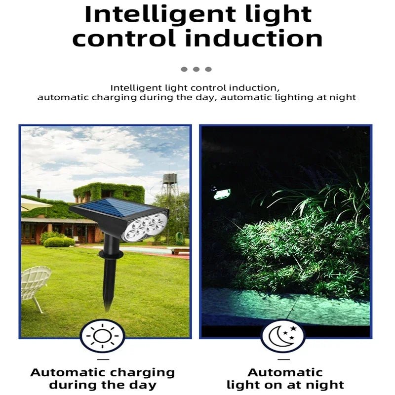 1Pcs Solar Powered 7LED Lamp Adjustable Solar Spotlight In-Ground IP65 Waterproof Landscape Wall Light Outdoor Lighting