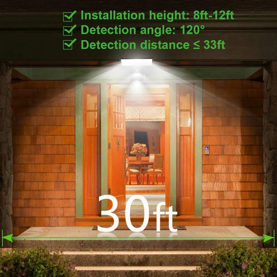 Solar Security Lights Solar Flood Lights Outdoor Waterproof with Motion Sensor 4 Modes 90 LEDs Wall Lights for Porch Yard Garden