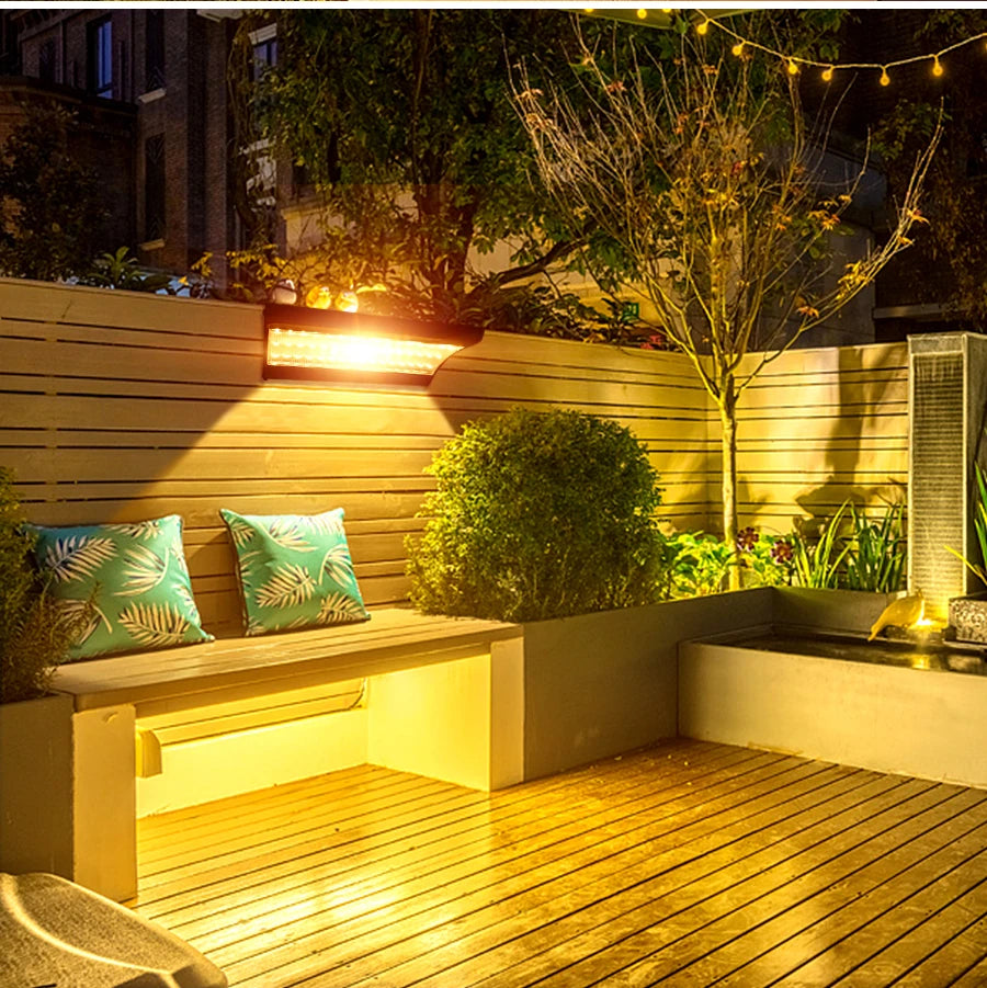 Super Bright Solar Led Lights Outdoor with Sensor 4 Modes Lamp Aluminium Shell Wall Lighting for Garden Security Lighting