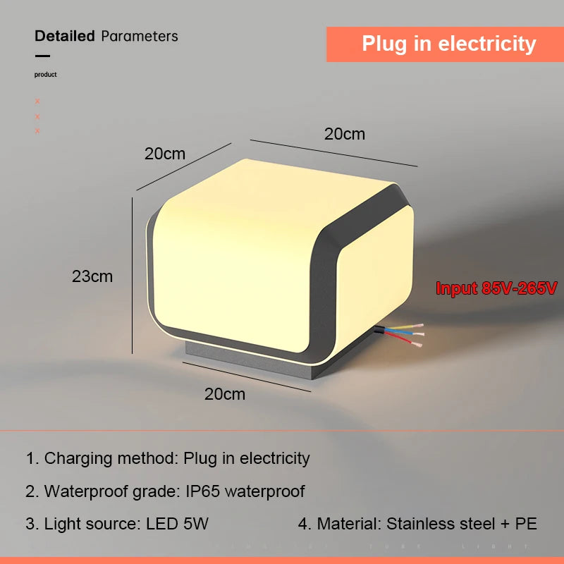 Solar Pillar Lights Outdoor Waterproof LED Wall Lamp Lighting Home Decor Solar Energy Square Lamp Villa Gate Garden Door Fence