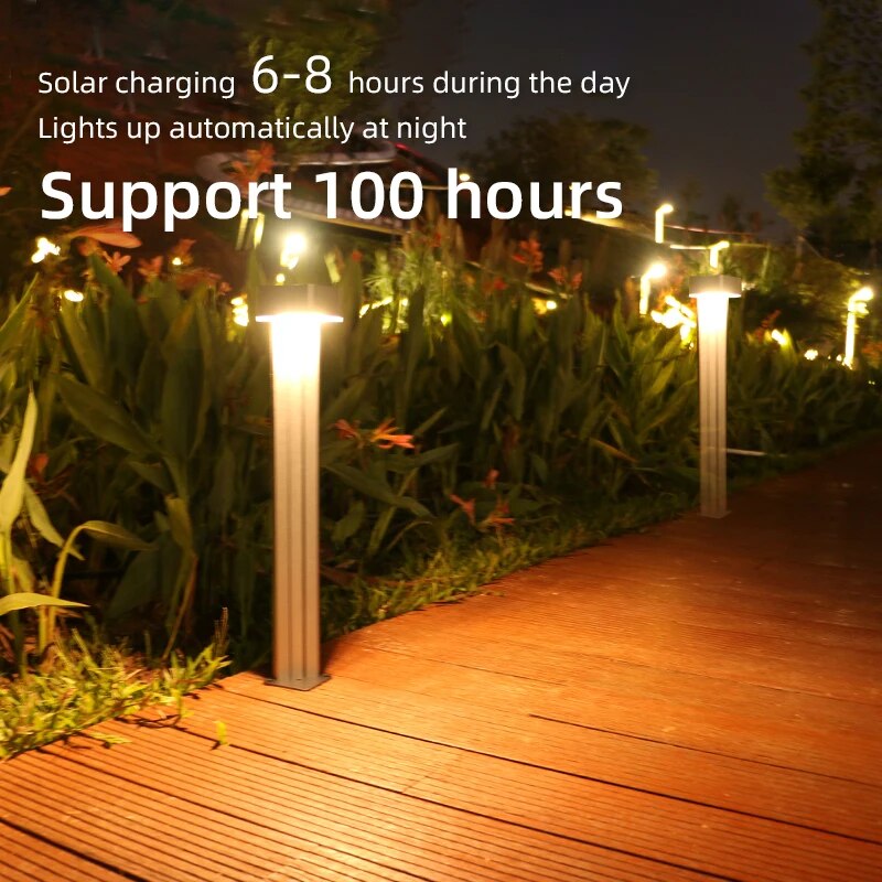 ACMESHINE 500 Lumen Aluminum Alloy Solar Garden Lights Bollard Lawn Outdoor Ip65 Led Waterproof Landscape Grassplot Pathway Lamp