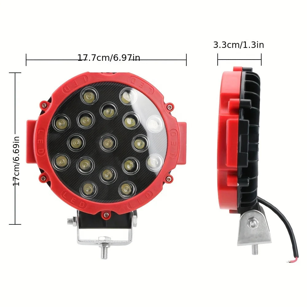 12V 51W Bright LED Light Off Road 4x4 Spotlight car Headlight Work Spot Lamp Automotive Car Accessories For Truck JEEP Hummer