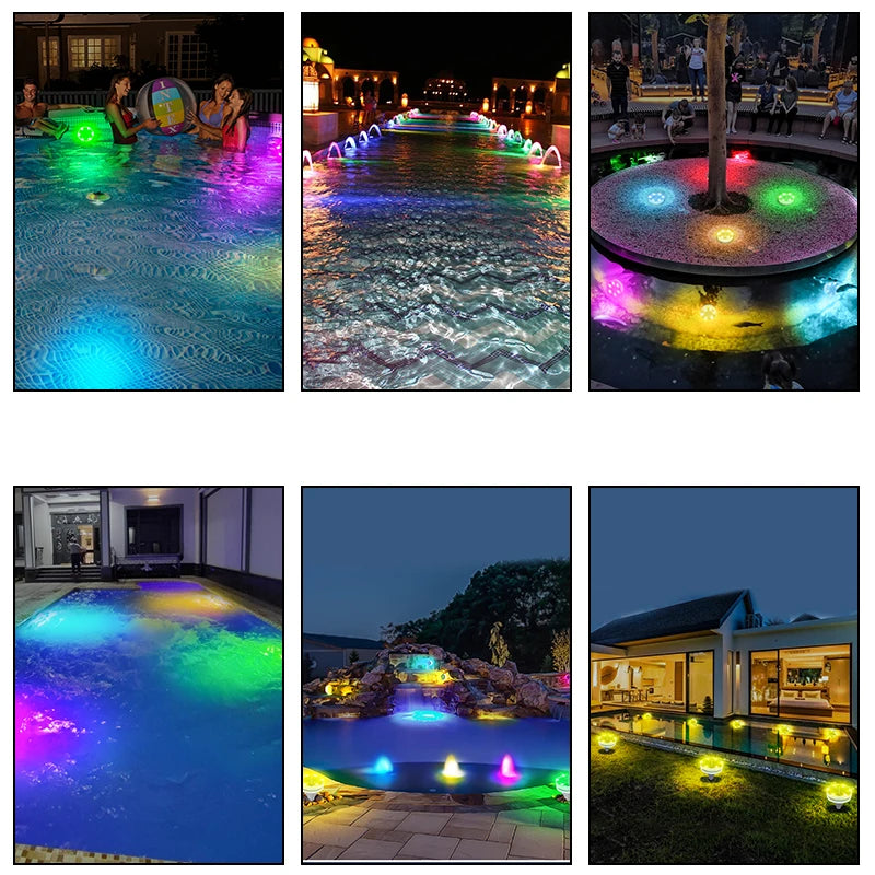 Solar LED Pool Light RGB Color Changing Underwater Solar Wall Lamp Waterproof Decoration Lights for Pond Fountain Aquarium Patio - Free Shipping