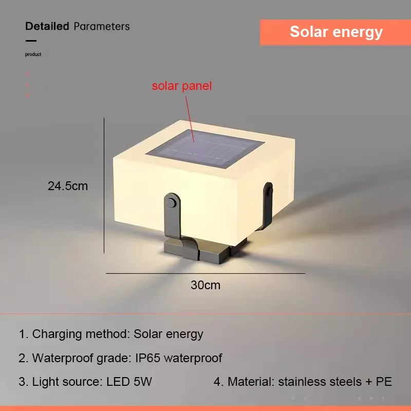 Solar Pillar Lights Home Decor Villa LED Wall Lamp Outdoor Waterproof Modern Gate Garden Lighting Solar Energy Super Bright Door