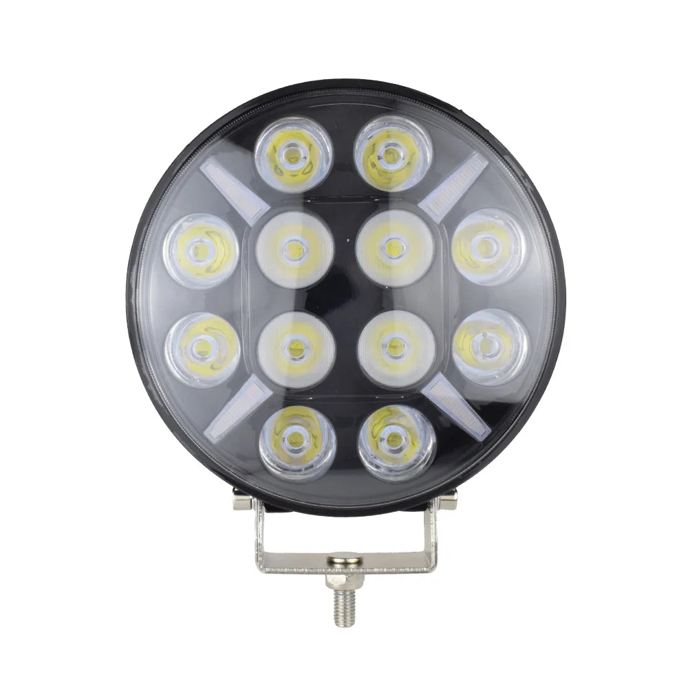 7" Round Off Road LED Lights Driving Truck Work Spotlight Headlight White Flash Turn signal light Yellow for ATV UTV Car Jeep