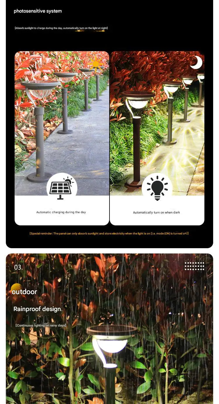 Solar Landscape Pathway Lights Super Bright Warm White Waterproof Solar Garden Lamp for Outdoor Pat Sidewalk Driveway Walk Way