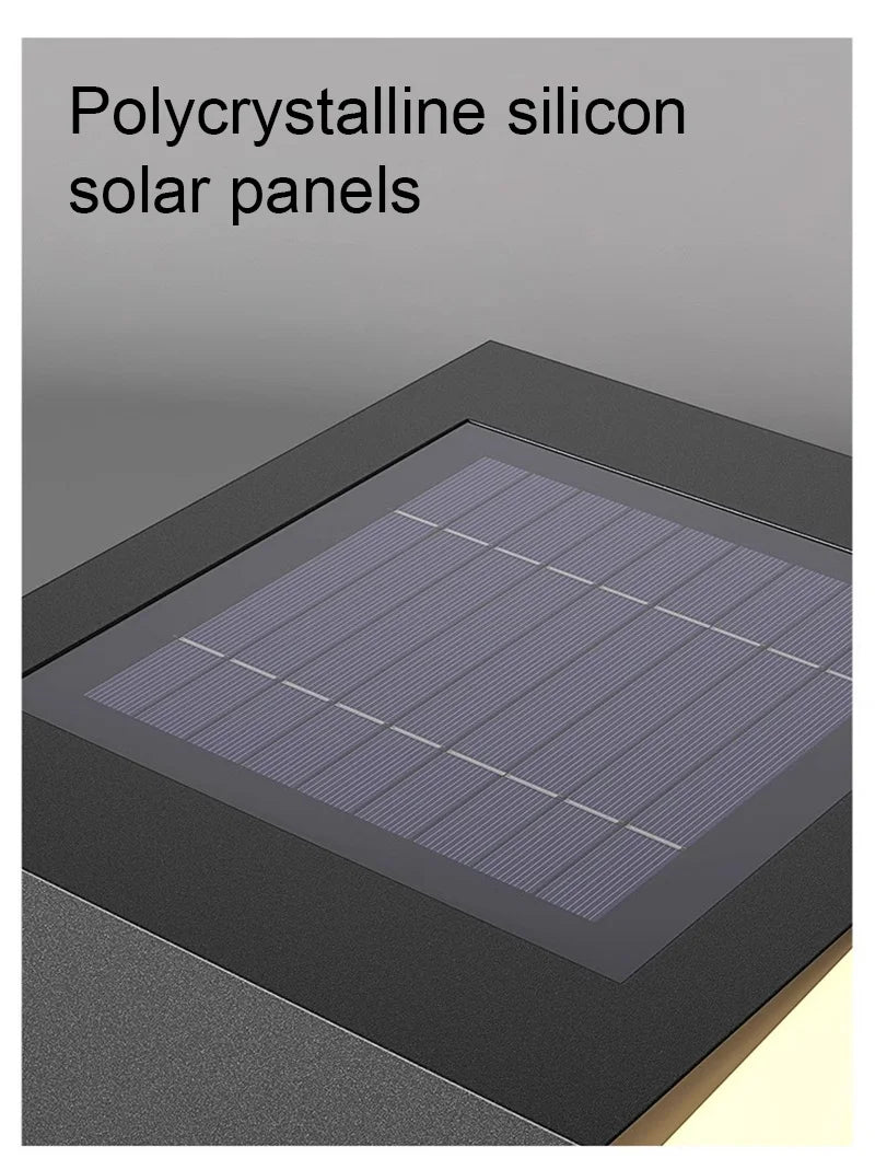 Solar Pillar Lights Outdoor Waterproof LED Wall Lamp Home Decor Modern Gate Garden Villa Lighting Solar Energy Super Bright Door