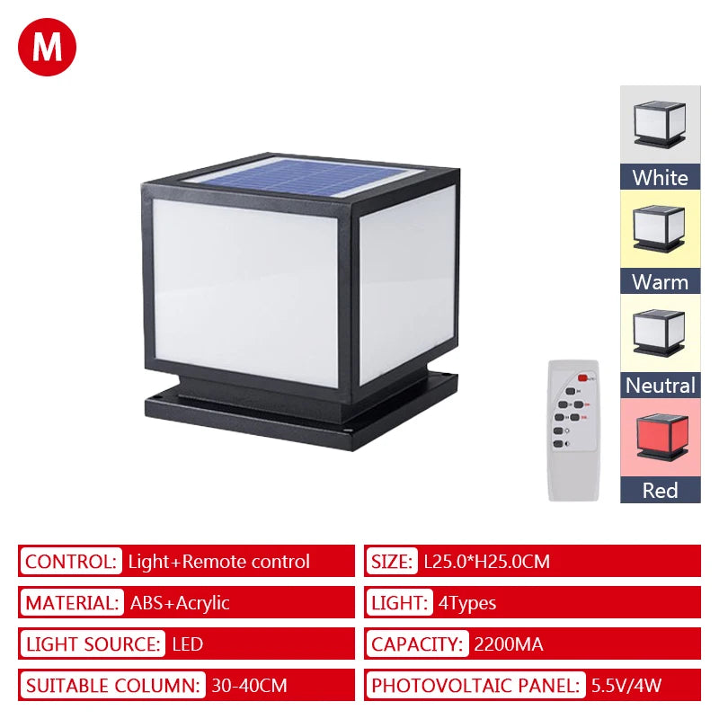 Solar LED Waterproof Lighting Outdoor Solar with Remote Control Dimming Porch Courtyard Garden Outdoor Decorative Lighting