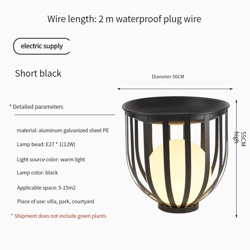 Outdoor Garden Floor Lights Black For Patio Courtyar Yard Walkway Villa Modern Waterproof Ip65 Solar Garden Floor Lamp Lighting