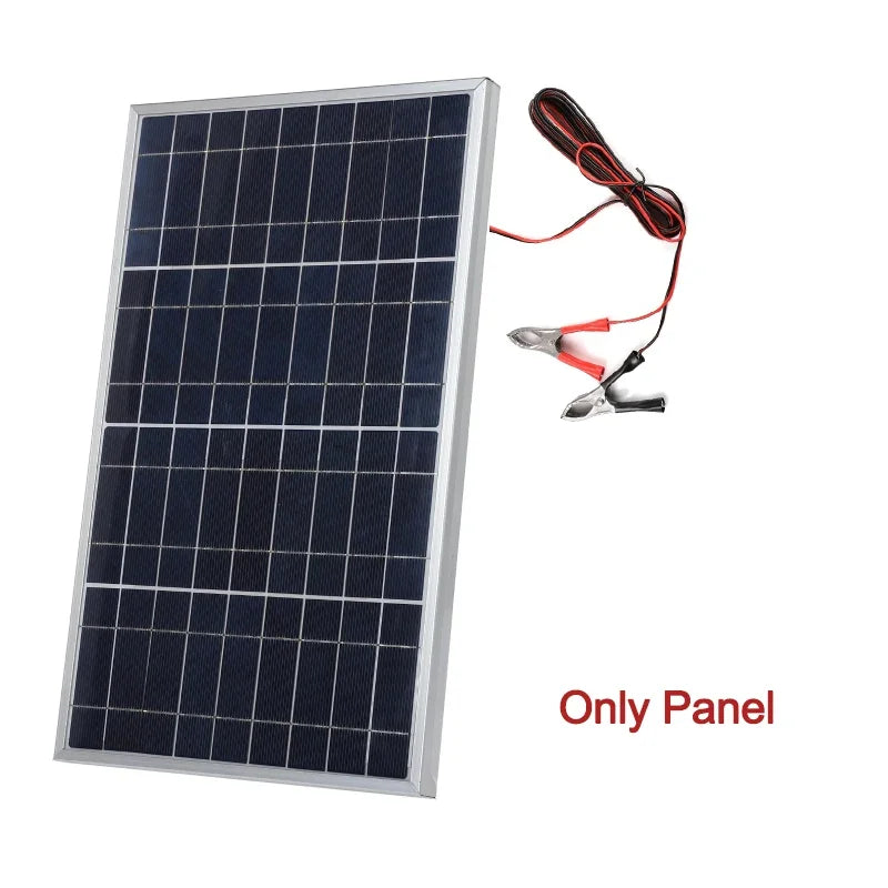 Solar Panel 18V 20W Portable Controller Power Set Alligator Clip Outdoor Rechargeable Household Solar Generator Solar Charger RV