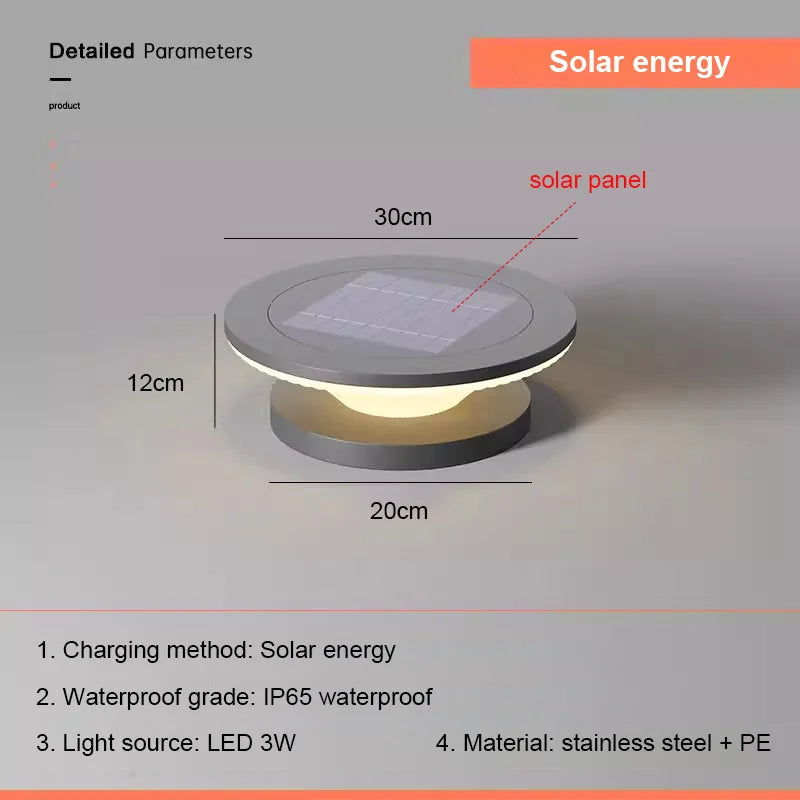 Solar Pillar Lights Solar Energy Super Bright Lighting LED Wall Lamp Outdoor Waterproof Modern Home Decor Villa Door Gate Garden