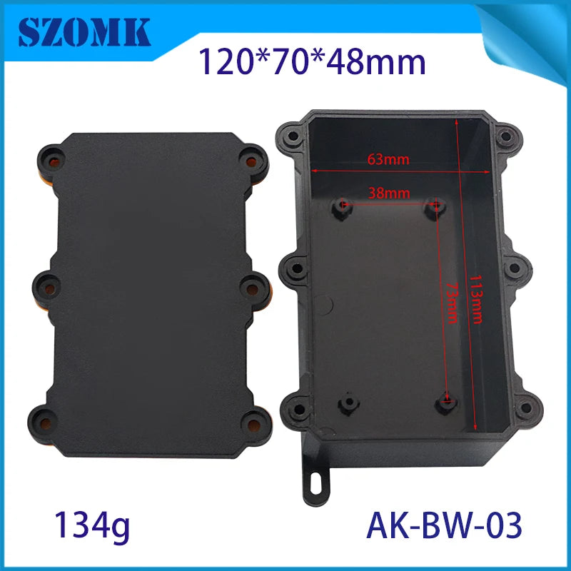 IP68 SZOMK Black Box Outdoor Waterproof Case Plastic Box Electronic Project Case Instrument Waterproof Junction Box Housing