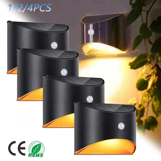 LED Solar Light Outdoor Motion Sensor Wall Lights Waterproof Garden Wall Lamp Solar Power Lighting Decorative Wall Stair Fence