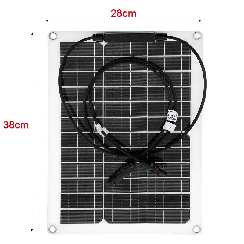 30W-600W Flexible Solar Panel 12V Battery Charger Dual USB With 10A-100A Controller Solar Cell Power Bank for Phone Car Yacht