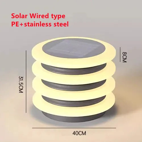 Waterproof Solar Wall Lawn Lamp Solar Column Head Light Outdoor Courtyard Door Pillar Lamp Outdoor Post Light Villa DoorLighting