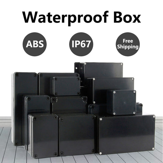 ABS Waterproof Box Electronic 5-60V DC Safe Case Plastic Boxes Black Wire Junction Box Plastic Organizer IP67 Waterproof Enclosure