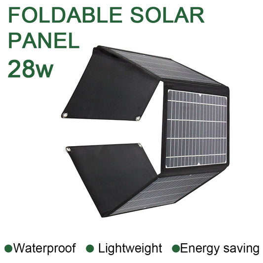 18v 28w foldable solar charger dual USB 5v DC port folding portable 12v battery solar panel 60w