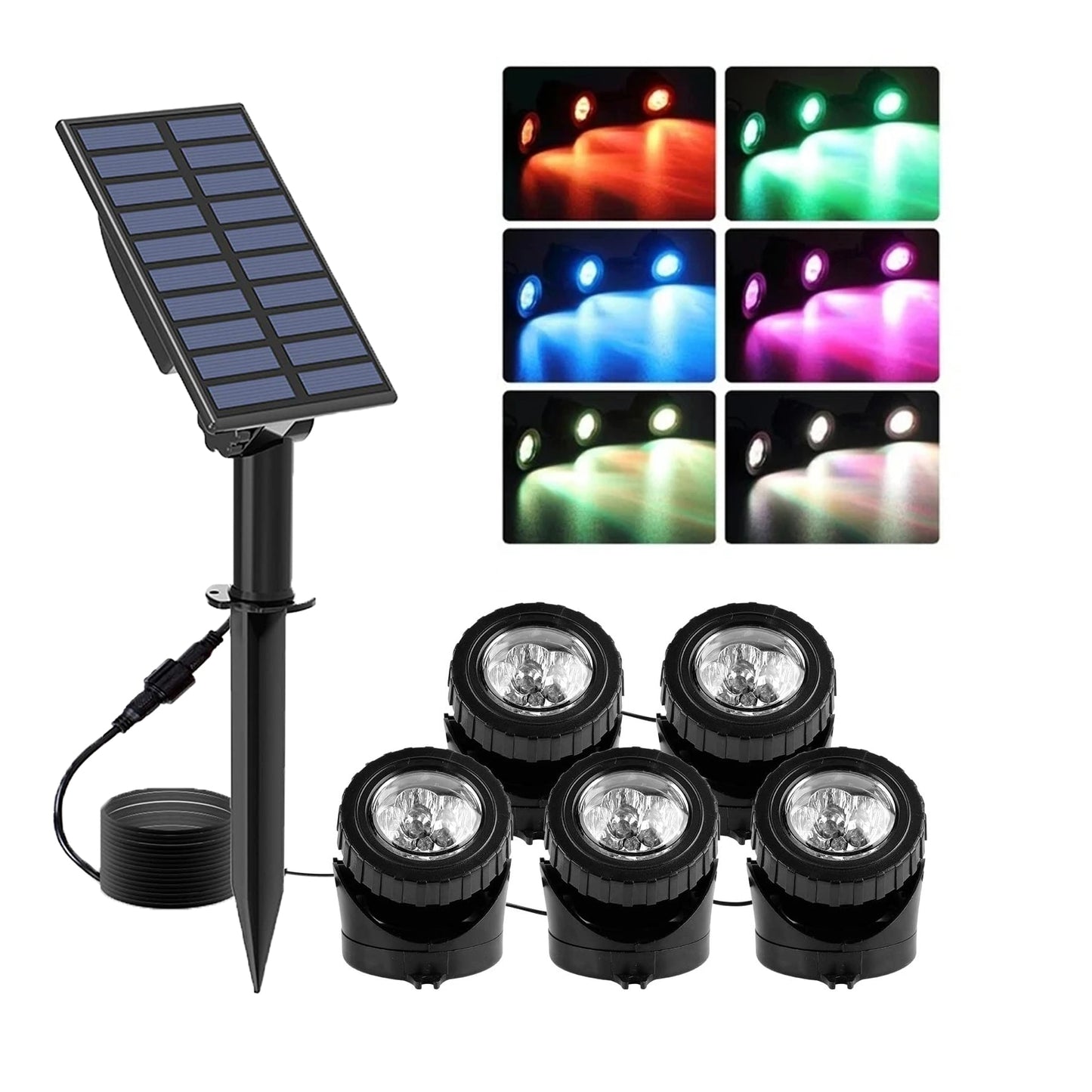 Solar Underwater Lights Outdoor RGB Waterproof Garden Pool Yard Landscape Spotlights Pond Aquarium Fish Tank Decor Solar Lamp